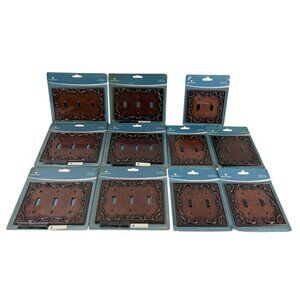 Brainerd Sponged Copper Switch Plates Double And Triple Lot Of 11 NEW